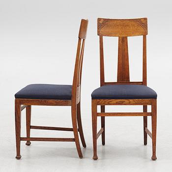 Six Art Nouveau Chairs, early 20th Century.