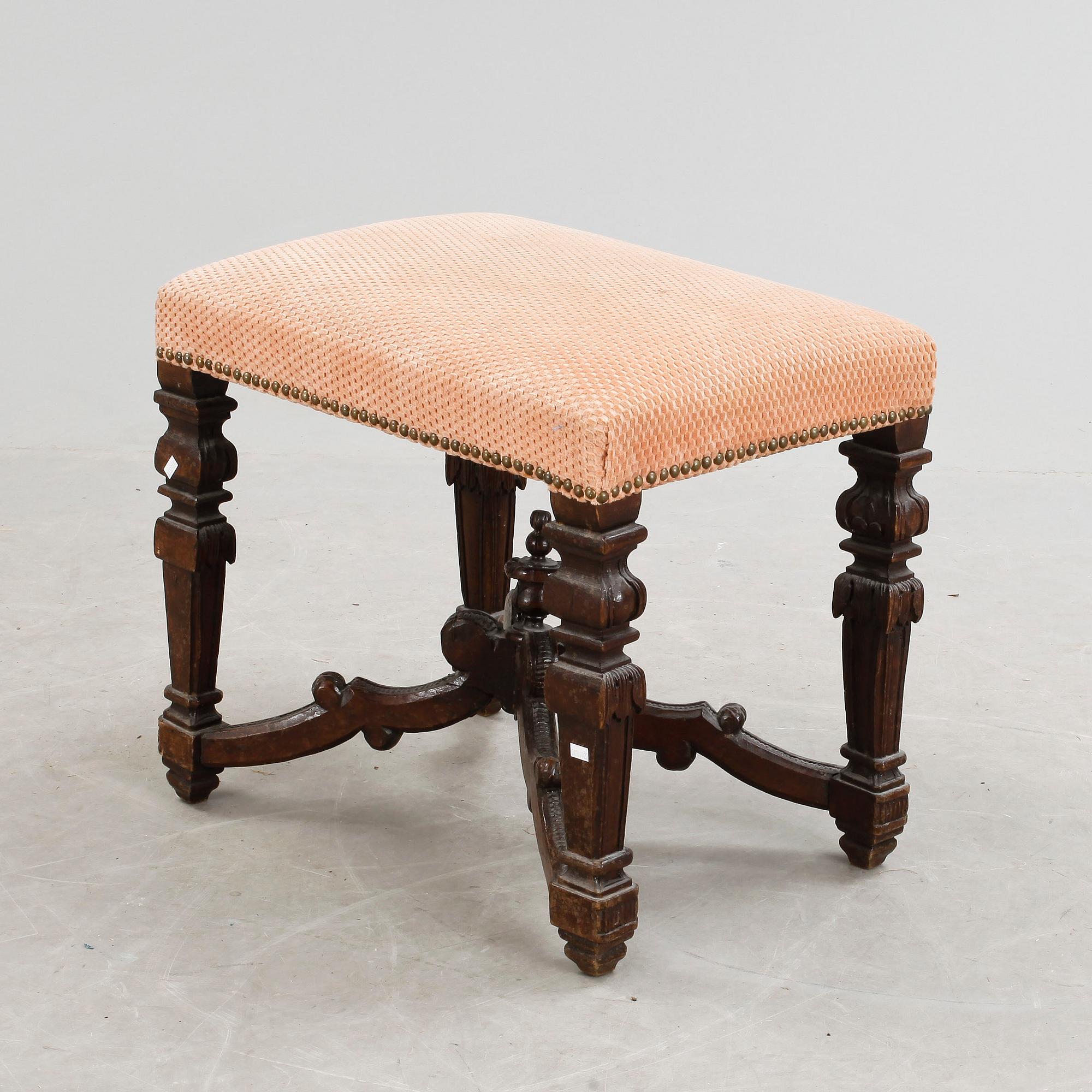 TABURETT, barockstil, 1800-talets slut.