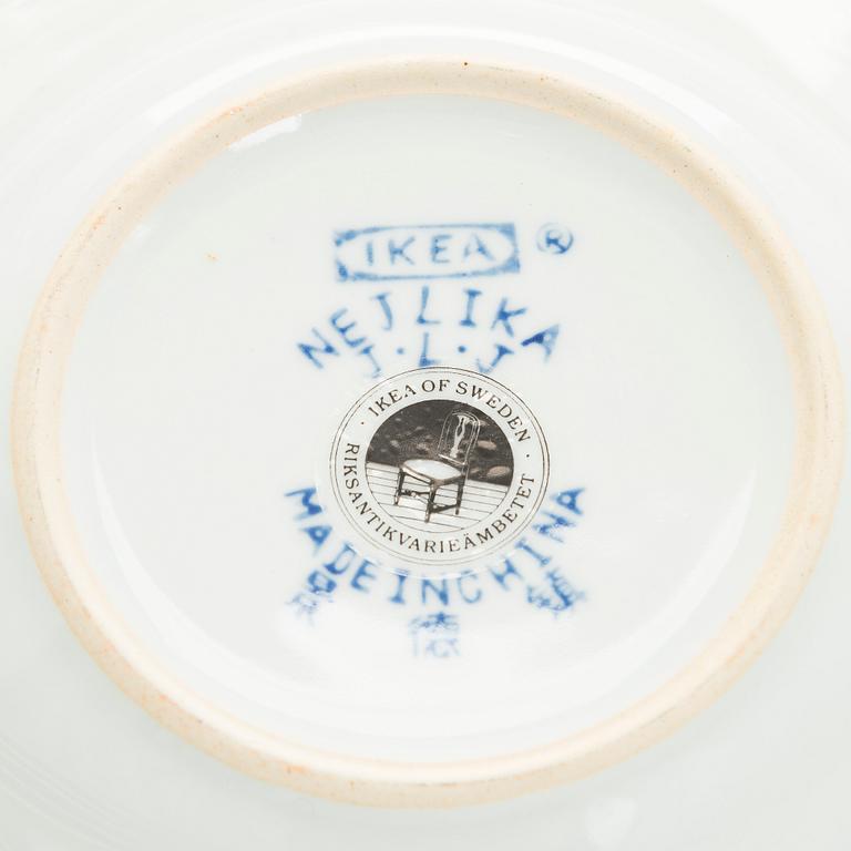 Astiaston osia, 12 osaa, posliinia, "Nejlika", IKEA, IKEA:n 1700-luvun sarjasta.