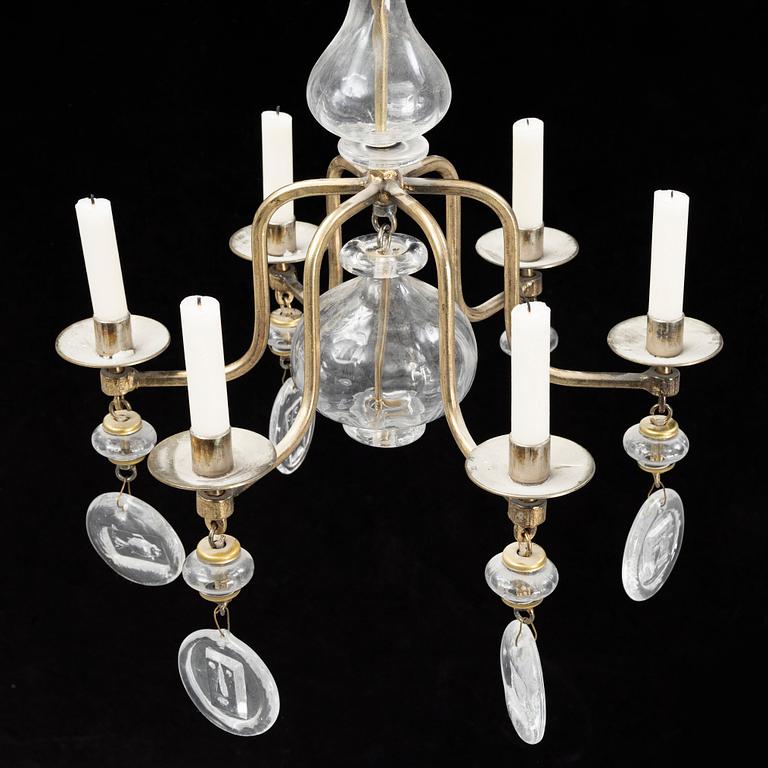 Erik Höglund, a chandelier, Kosta Smide, Sweden, second half of the 20th century.