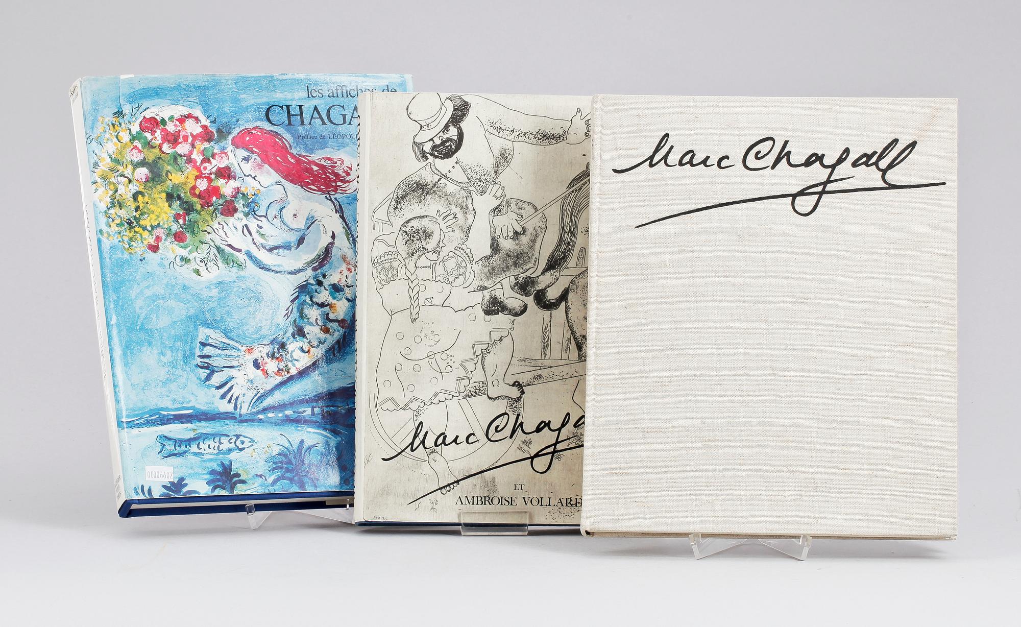 PARTI BÖCKER, 3 st, Chagall. Olika författare.