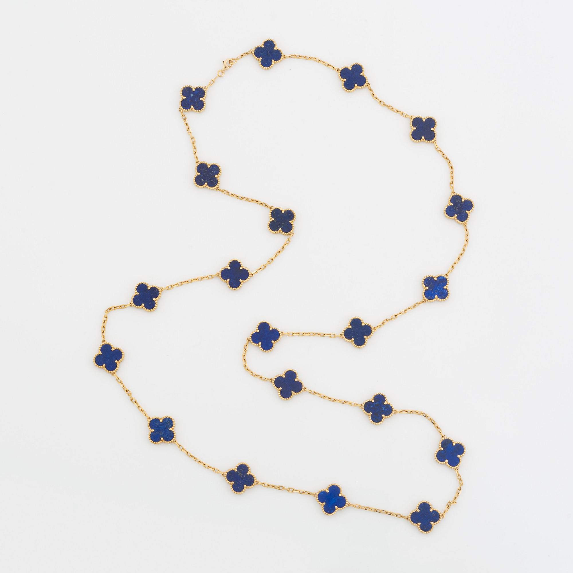 Van Cleef & Arpels collier "Alhambra" 18K guld med lapis lazuli.