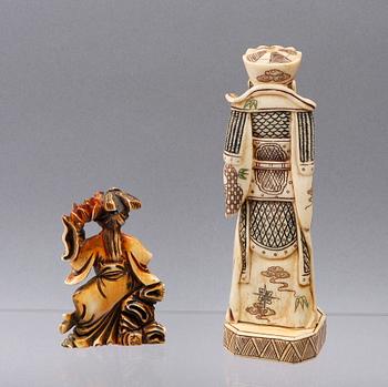 FIGURINER, 2st, ben, Kina. 18-1900-tal.