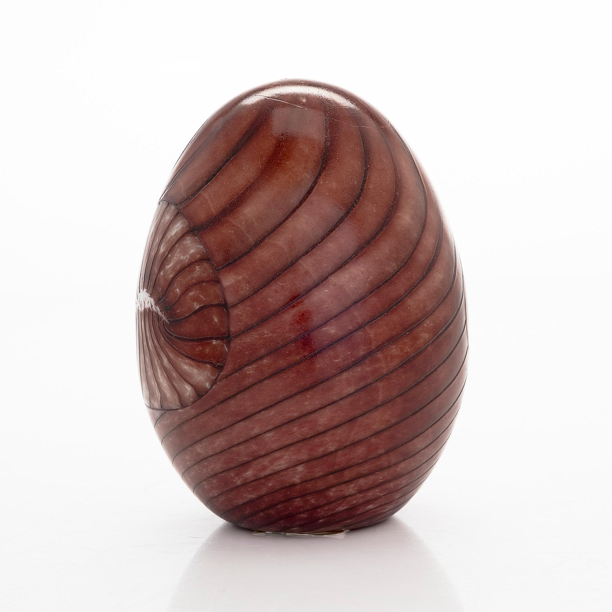 Oiva Toikka, year egg 2010, "Rosebud's egg", signed O. Toikka Nuutajärvi numbered 120/750.