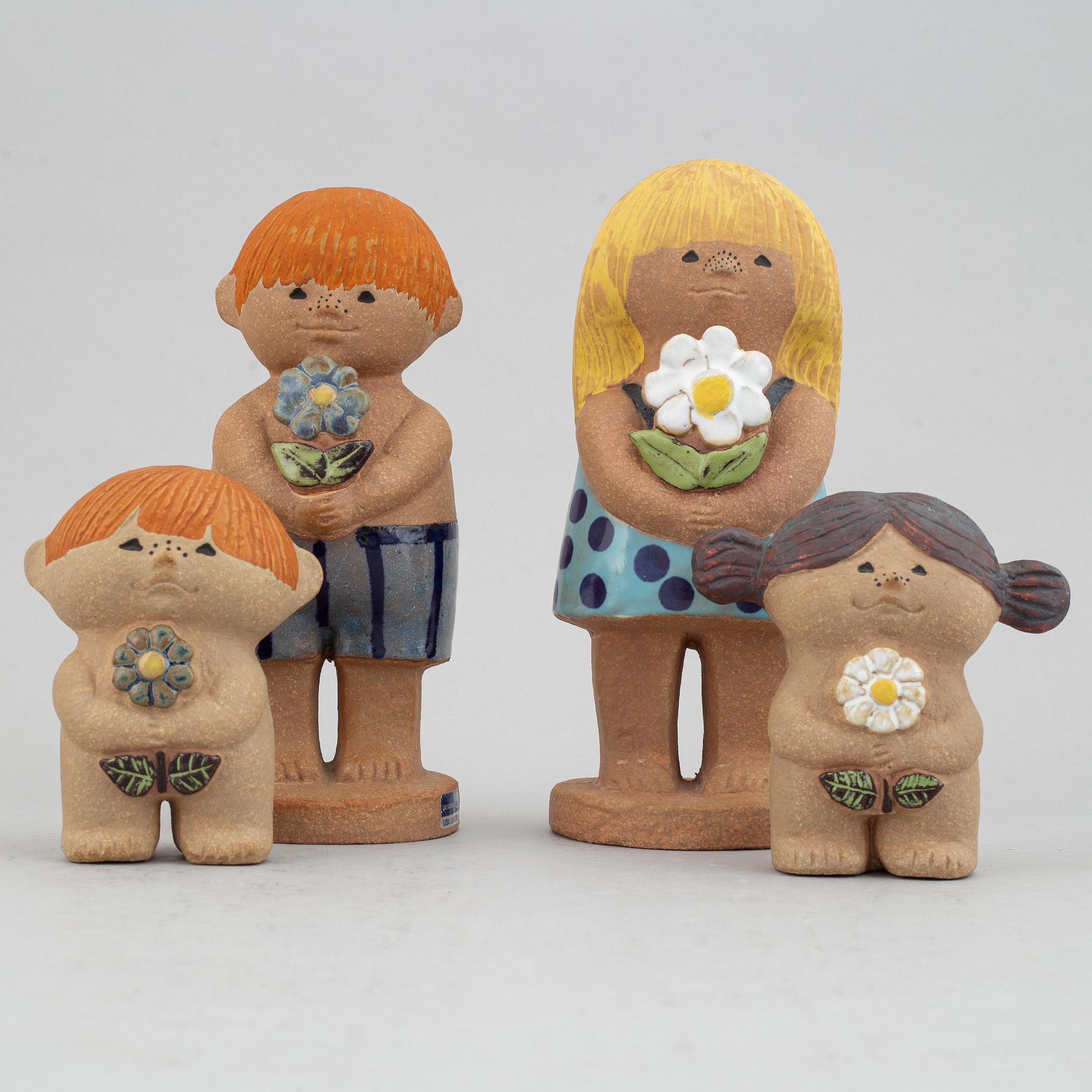Lisa Larson, four stoneware figurines for Gustavsberg. Designed 1972.