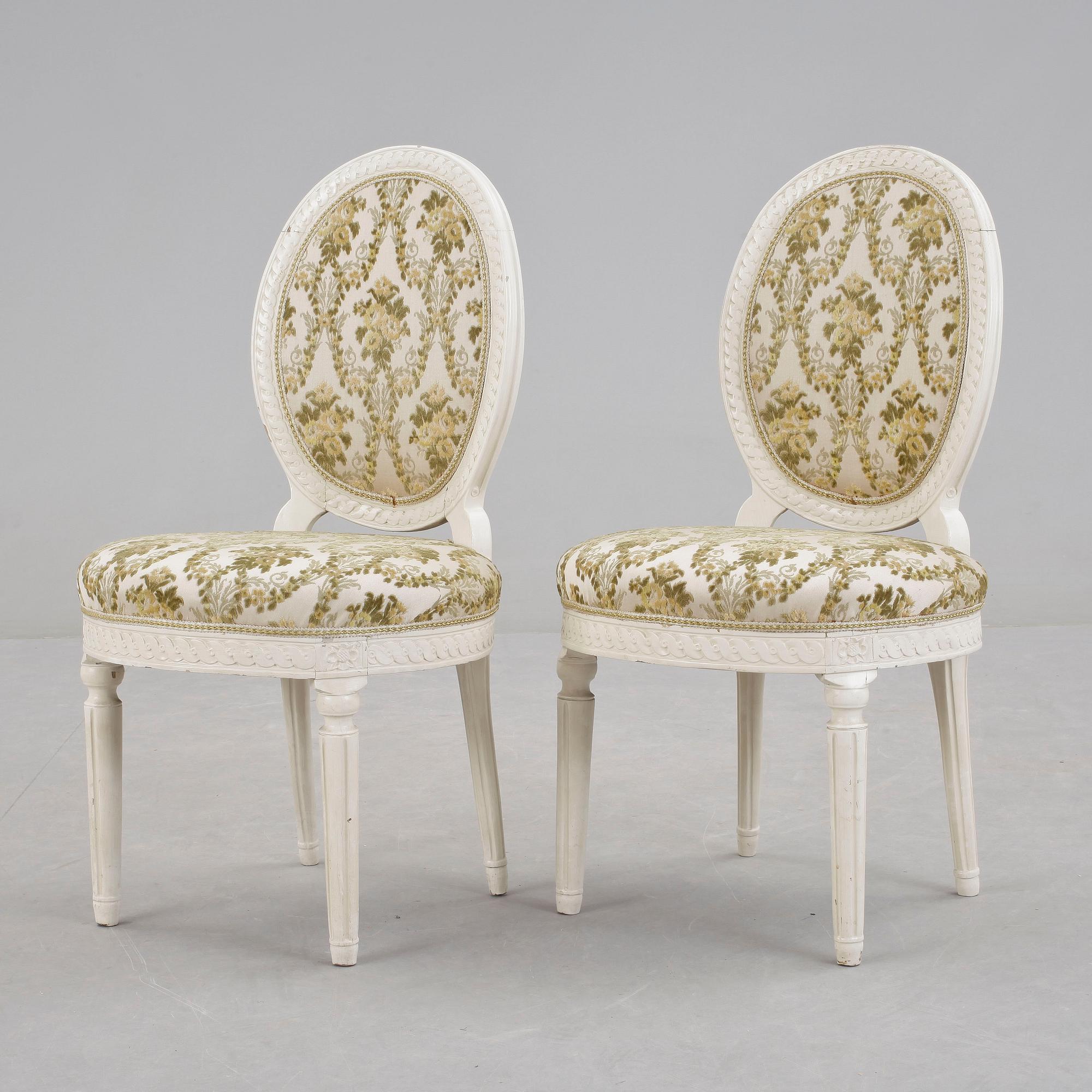 STOLAR, ett par, gustavianska, sent 1700-tal.