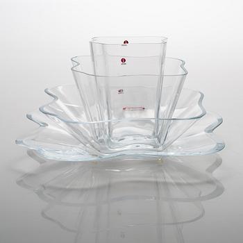 Alvar Aalto, 'The Aalto Flower', A four piece glass sculpture, signed Alvar Aalto Iittala 2005.