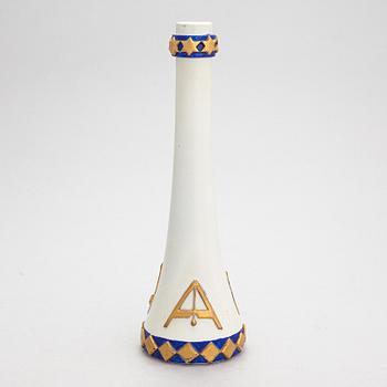 Taisto Kaasinen, a ceramic vase with Masonic symbols, signed Kaasinen Arabia Finland.
