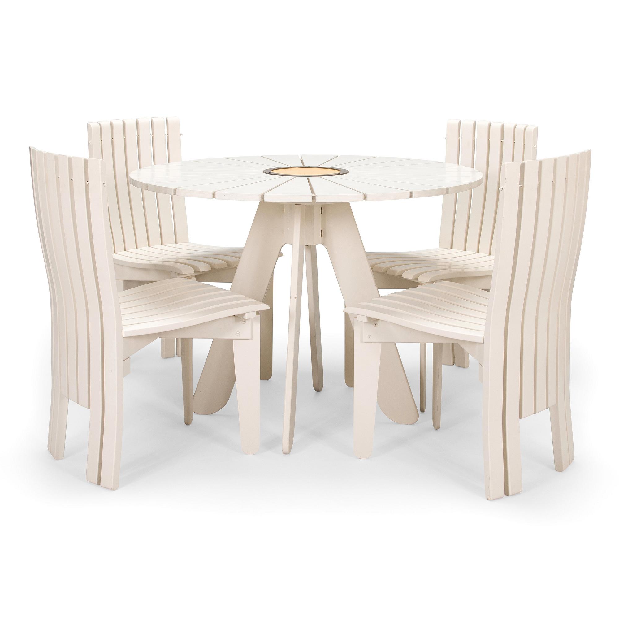 Alvar Aalto and Aino Aalto, a 5-piece 'Aurinko' (Sun-series) garden furniture suite for Artek 2008.