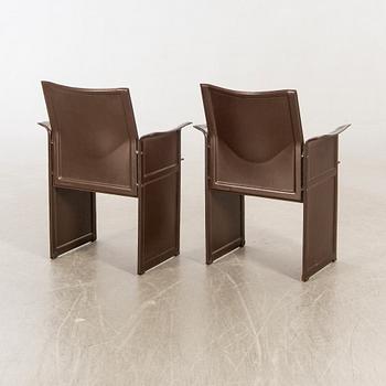 Tito Agnolo armchairs, a pair, "Korium", for Matteo Grassi, second half of the 20th century.