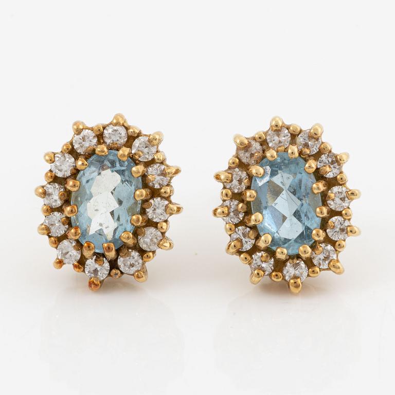 Earrings, H.Stern, 18K gold with aquamarine and brilliant-cut diamonds.