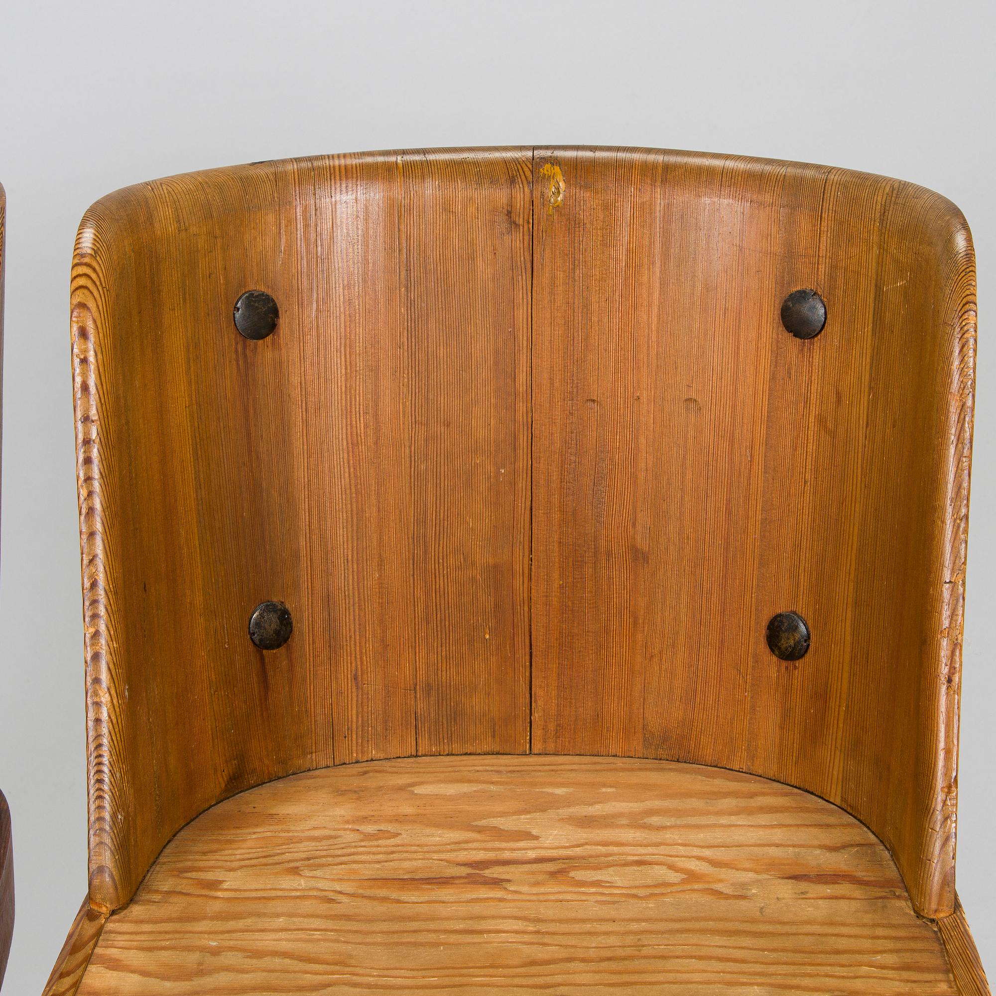 Axel Einar Hjorth, Two 1930s 'Lovö' chairs for Nordiska Kompaniet.