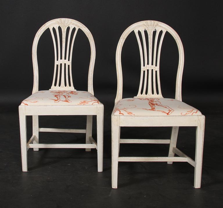 STOLAR, ett par, gustavianska provinsarbeten, omkring 1800.