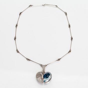 Björn Weckström, "Space apple", a stelring silver and acrylic necklace. Lapponia 1977.