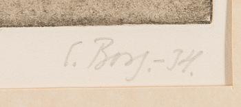 ELSI BORG, etching, signed and dated -34, numbered 9/12.