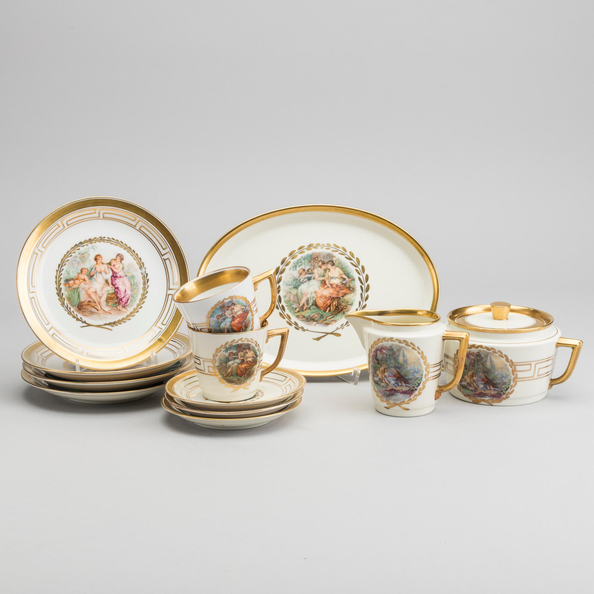 KAFFESERVIS, 27 delar Royal Copenhagen porslin 1900-talet andra hälft.