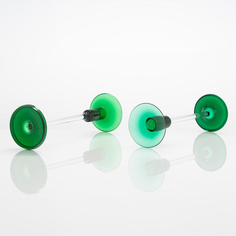 Nanny Still, 'Harlequin' candlesticks, 2 pcs, for Riihimäen Lasi Oy.