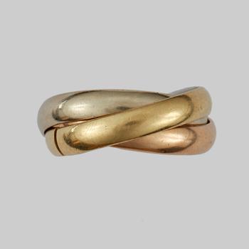 RING, Cartier, "Trinity". 18k gul-, röd- och vitguld. Vikt ca 7,6 gram.