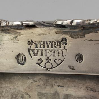 THYRA VIETH, a silver box, Copenhagen 1910.