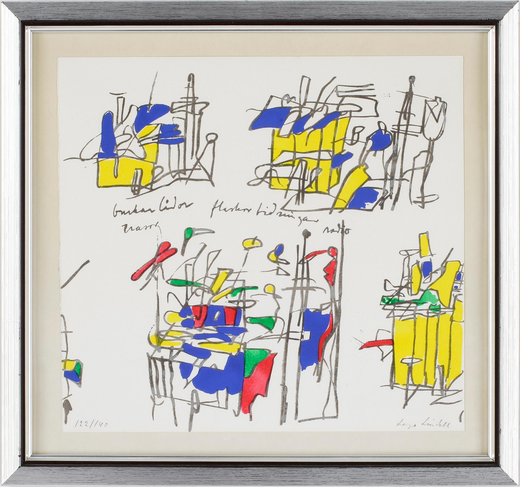 LAGE LINDELL, färglitografier, 2 st, signerade o numrerade 122/140 resp 115/125.