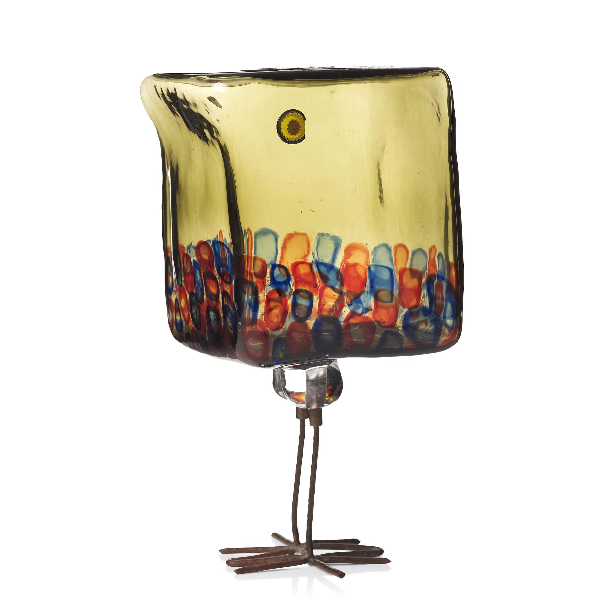Alessandro Pianon, a "Pulcino" glass sculpture of a bird, Vistosi, Italy 1960's, model S191.