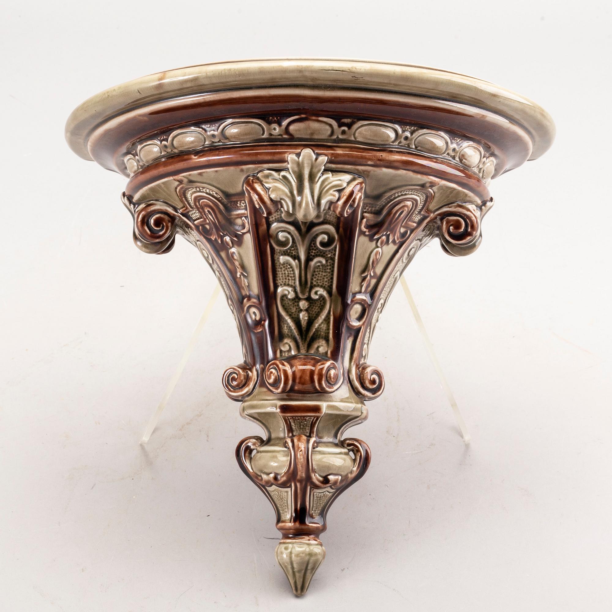 A Rörstrand majolica console, 1880's.