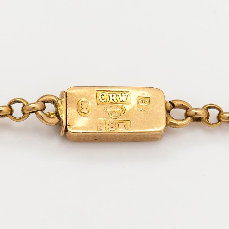 Halsband med medaljong, 18K guld.