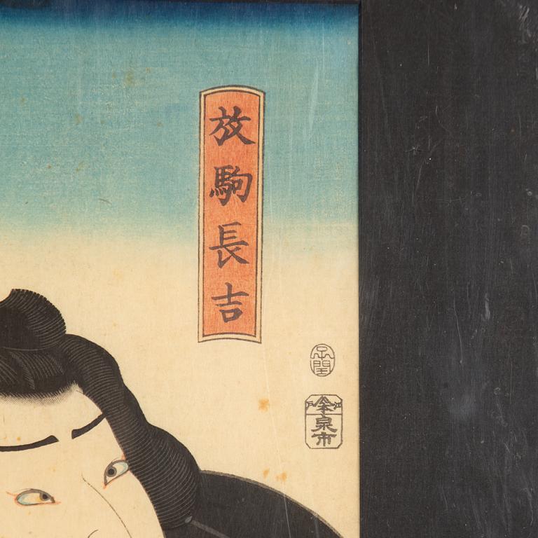 Utagawa Kunisada, Skådespelarporträtt som samuraj.