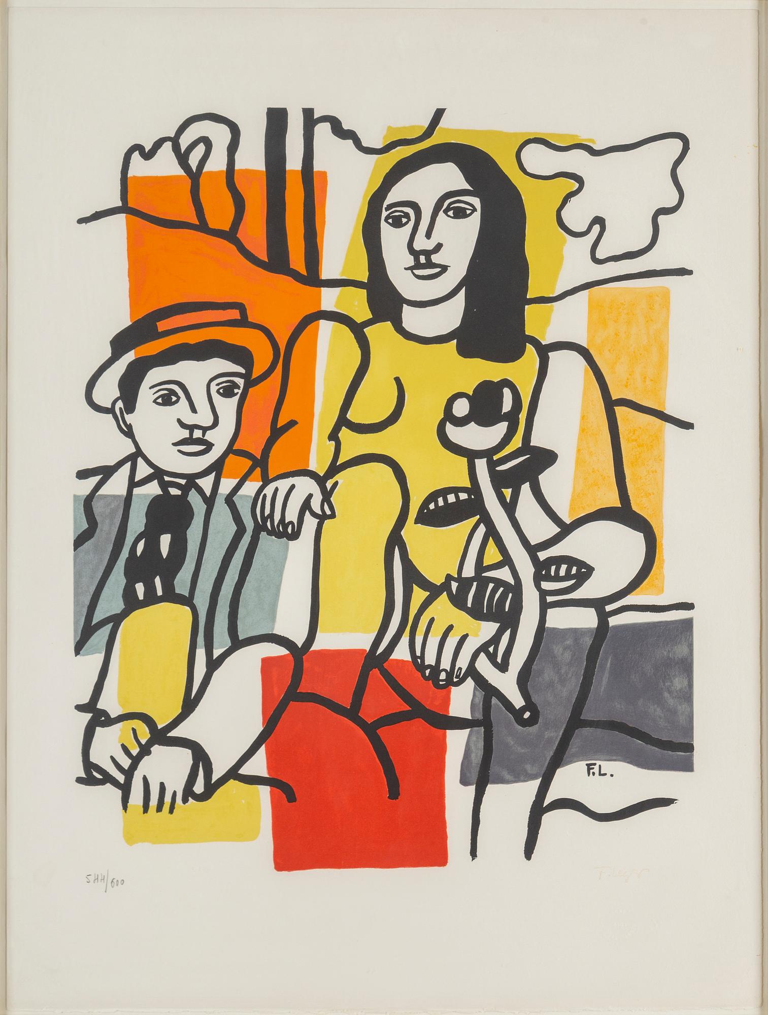 FERNAND LÉGER, efter, färglitografi, signerad i trycket. Numrerad 544/600.