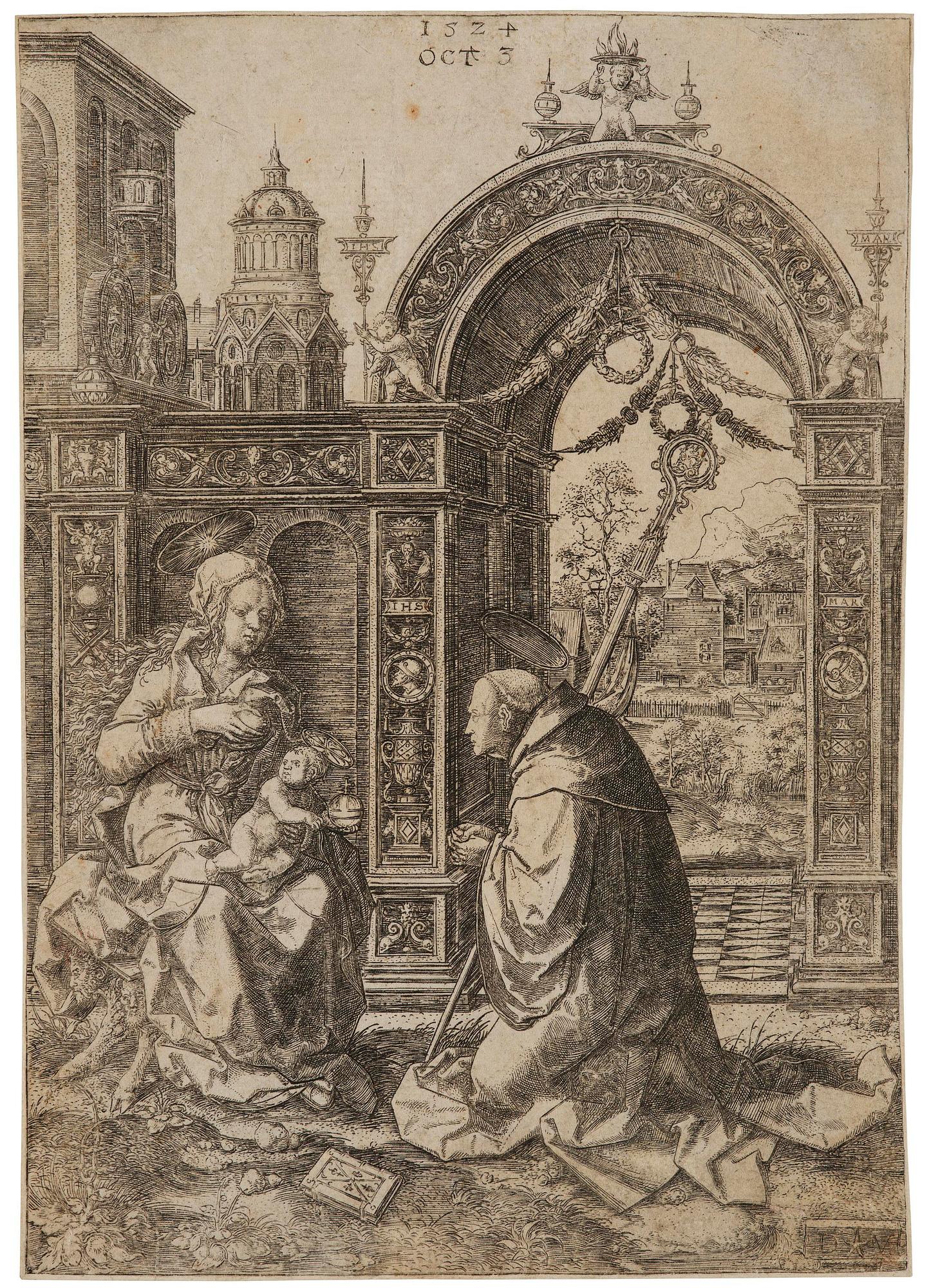 Dirk Jacobsz Vellert, "St. Bernard Adoring the Christ Child".