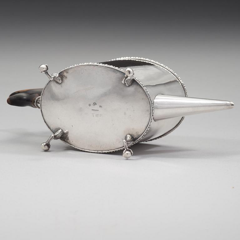 A Swedish early 19th century silver tea-pot, mark of Pehr Zethelius, Stockholm 1800.