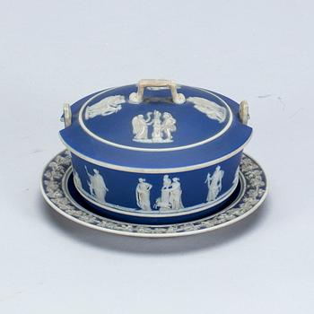 SMÖRASK, Wedgwood, jasperware, stämplad 1864.
