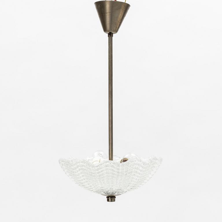 Ceiling lamp, likely from Orrefors, 1940s/50s.