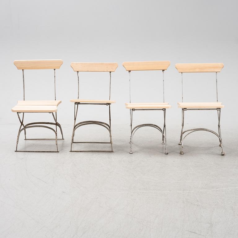 A set of four garden chairs, early 20th Century.