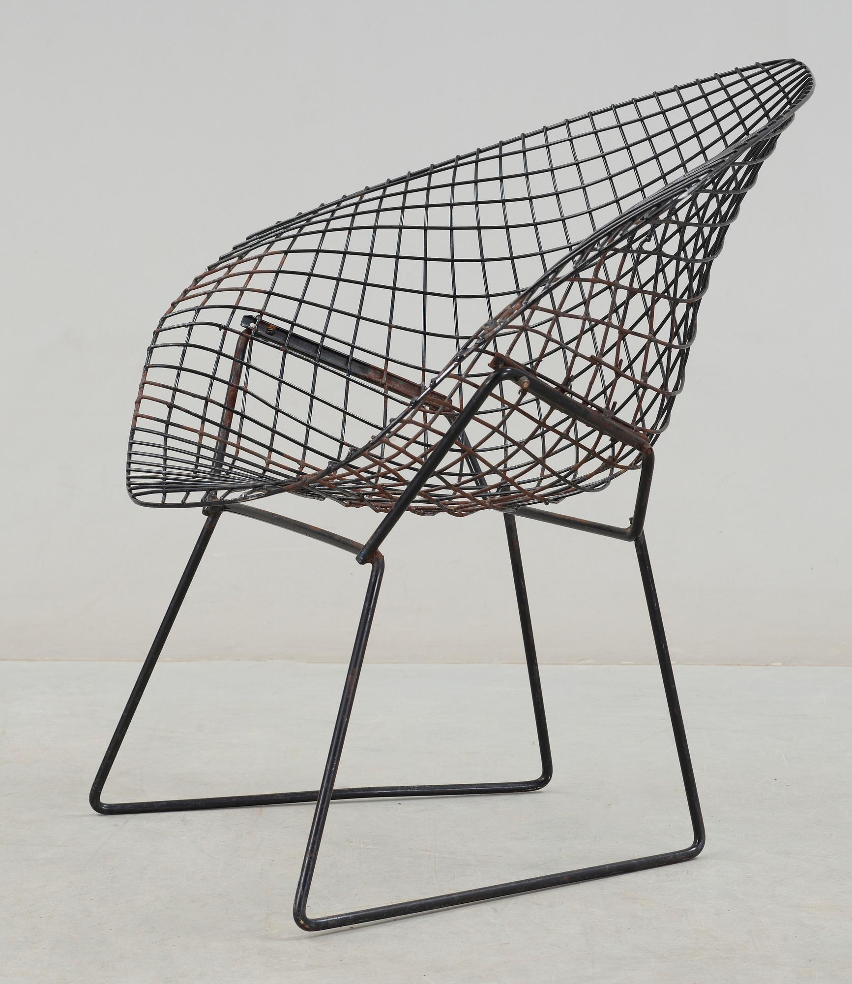 FÅTÖLJ, "Diamond chair", Harry Bertoia, modellen formgiven år 1950-52, i produktion från 1953 och framåt.