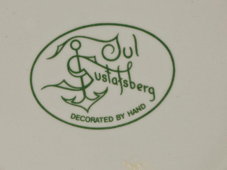 SERVISDELAR, 9 delar, flintgods, "God Jul", Gustavsberg.
