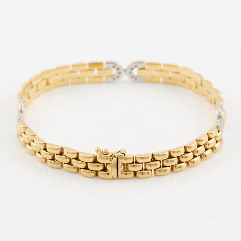 Collier och armband, Engelbert, 18K guld med briljantslipade diamanter.