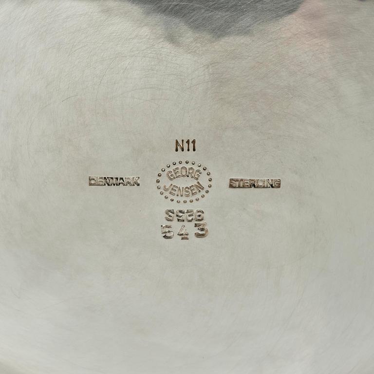 Georg Jensen, a sterling silver bowl, model no 543, design by Harald Nielsen, Copenhagen after 1945.