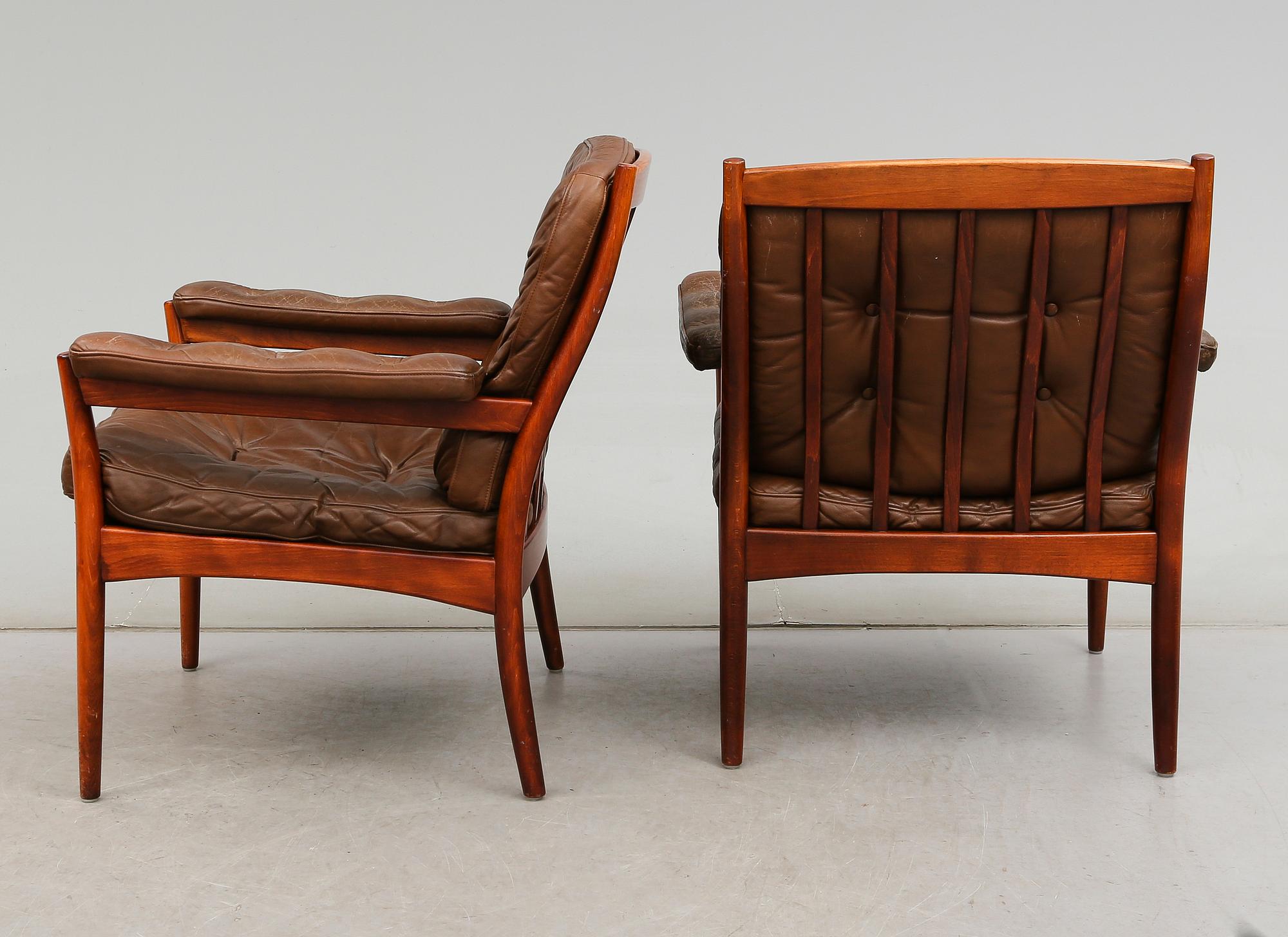 FÅTÖLJER, 3 st, Göte Möbler, Nässjö, 1900-talets andra hälft.