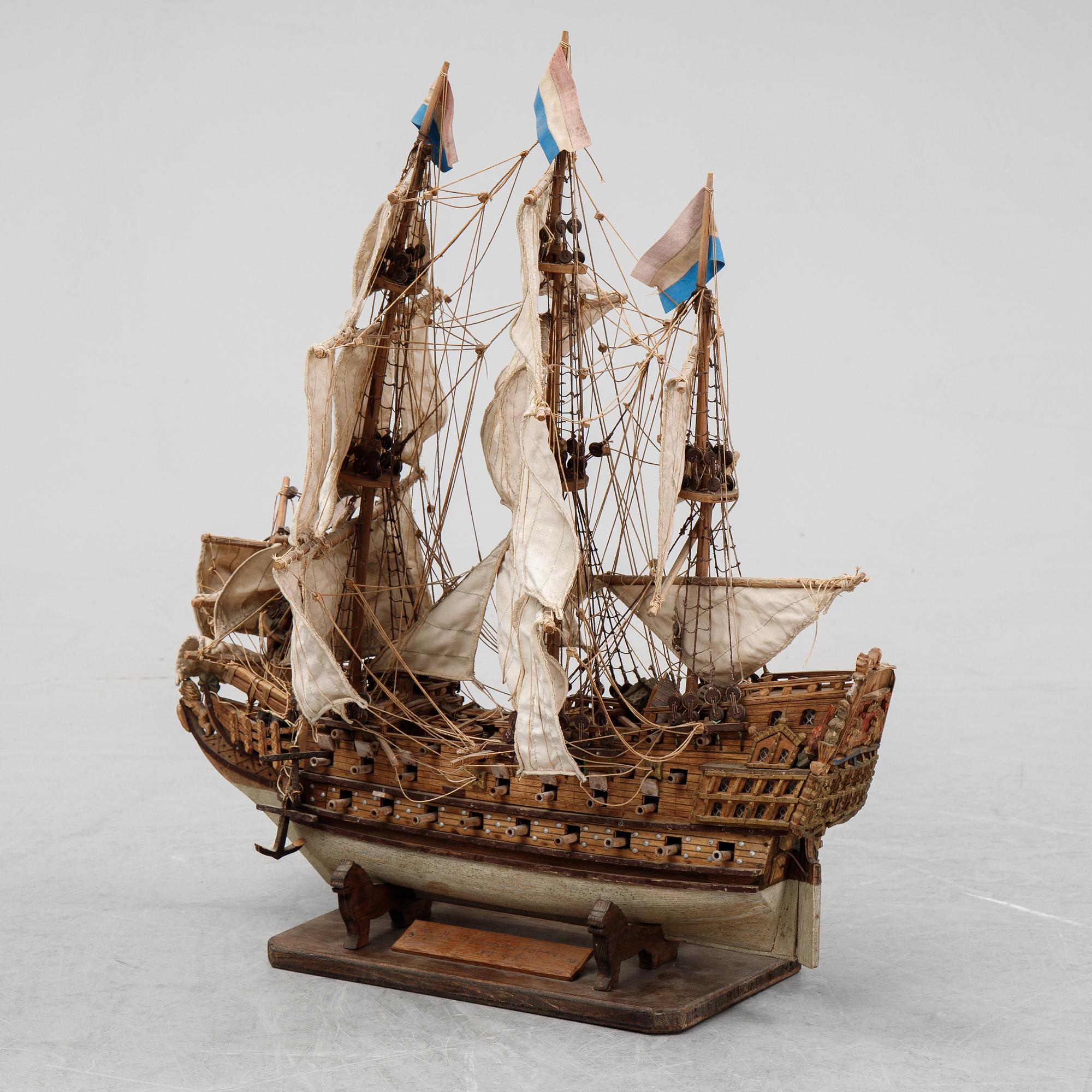 A model of a ship, mid 20th Century.