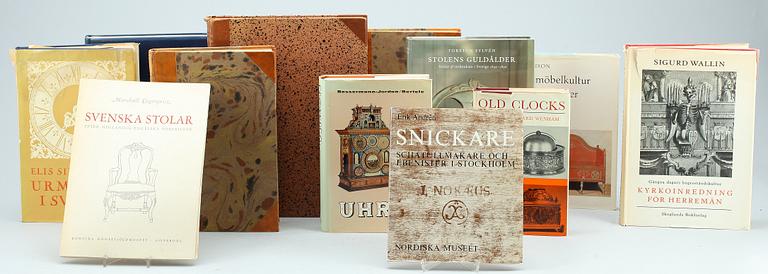 BOKPARTI KONSTHANTVERK SAMT KULTUR/KONSTHISTORIA, 12 vol, bla "Stolens guldålder" av Torsten Sylvén, Värnamo 2003.