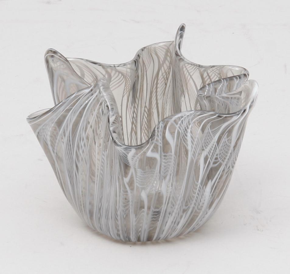 NÄSDUKSSKÅL. Glas. Venini, Murano.