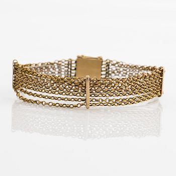 Gold bracelet, multi-strand.