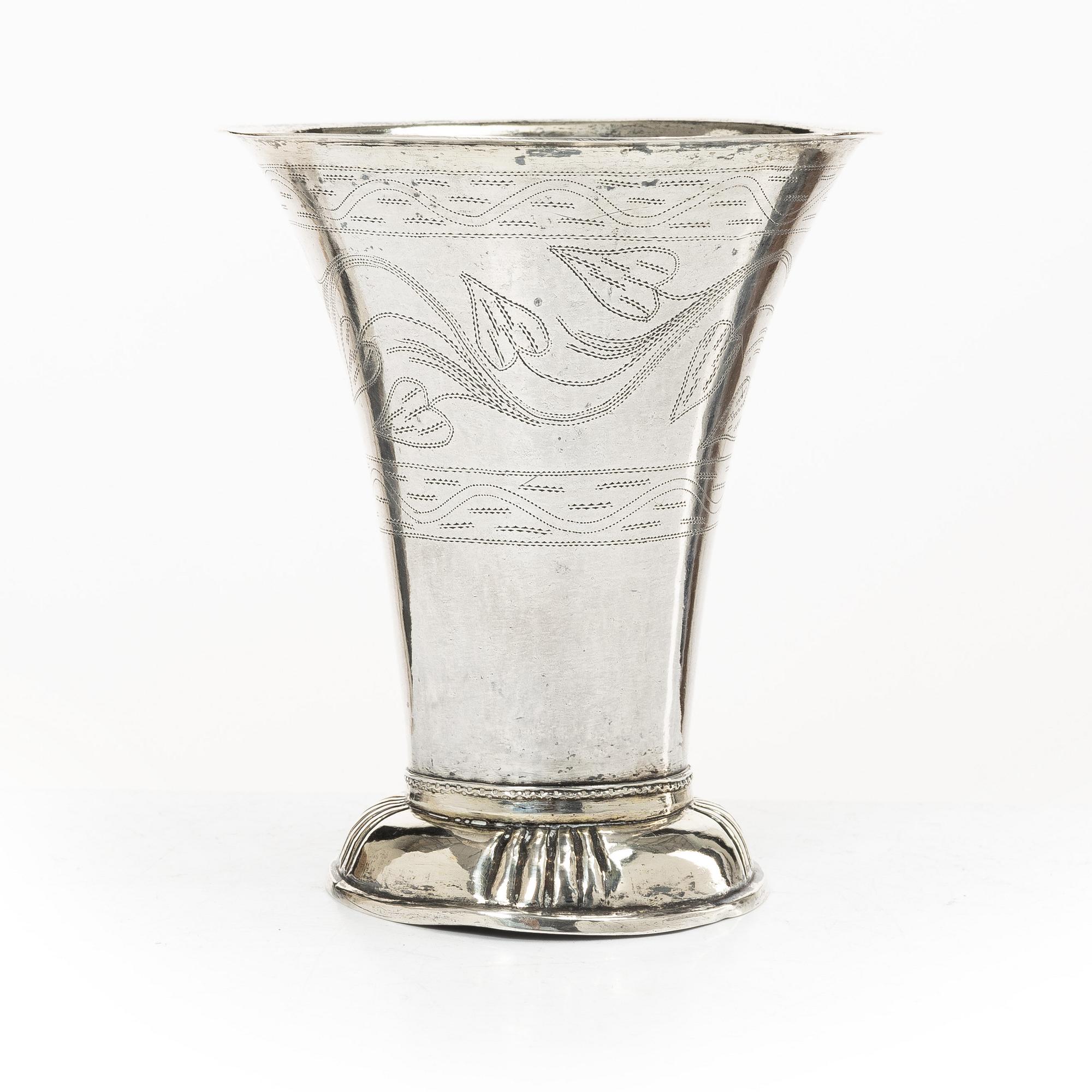 A parcel-gilt silver beaker, mark of Anders Gottfrid Roos, Turku, Finland, 1811.