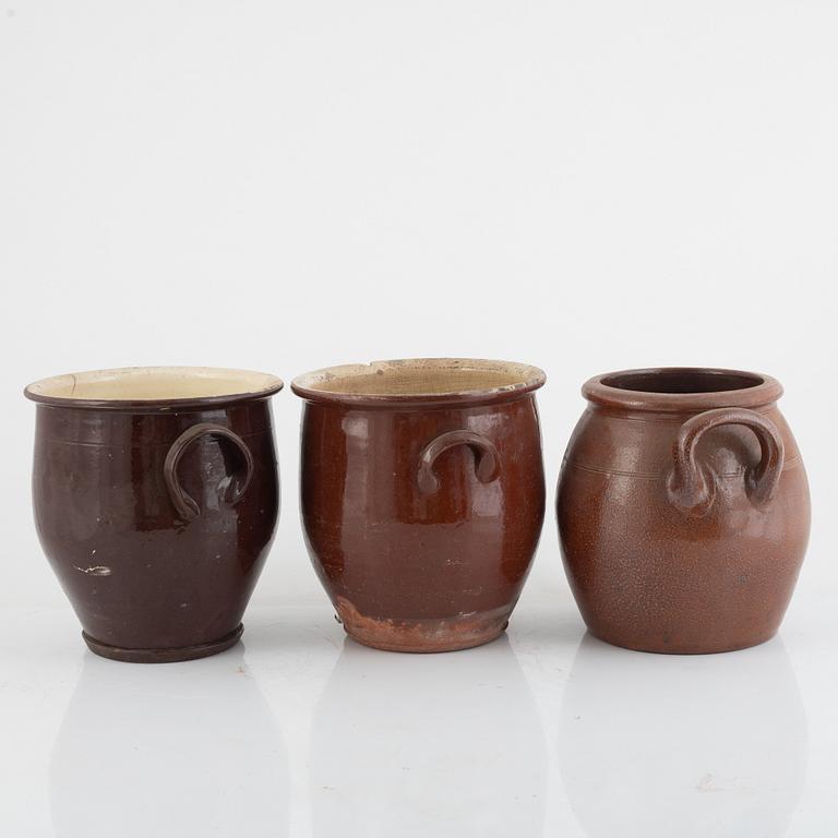 Pots, 5 pcs, 20th century.