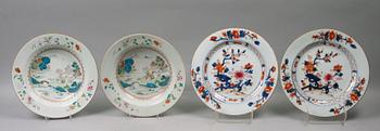 TALLRIKAR, 2+2, porslin, Qianlong, Kina 1700-tal.