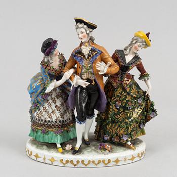 A rokoko style porcelain figurine group, Europe, early 20th century.