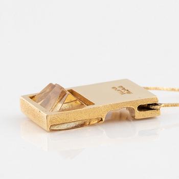 Björn Weckström, collier "Luxa", 18K gold and citrine. Lapponia.
