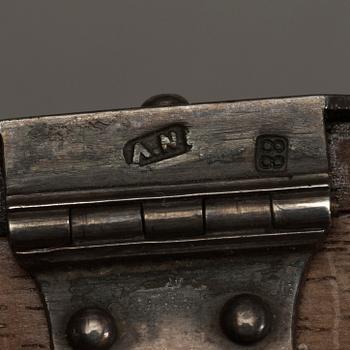 A Fabergé wood and silver casket, work master Anders Nevalainen, St. Petersburg.