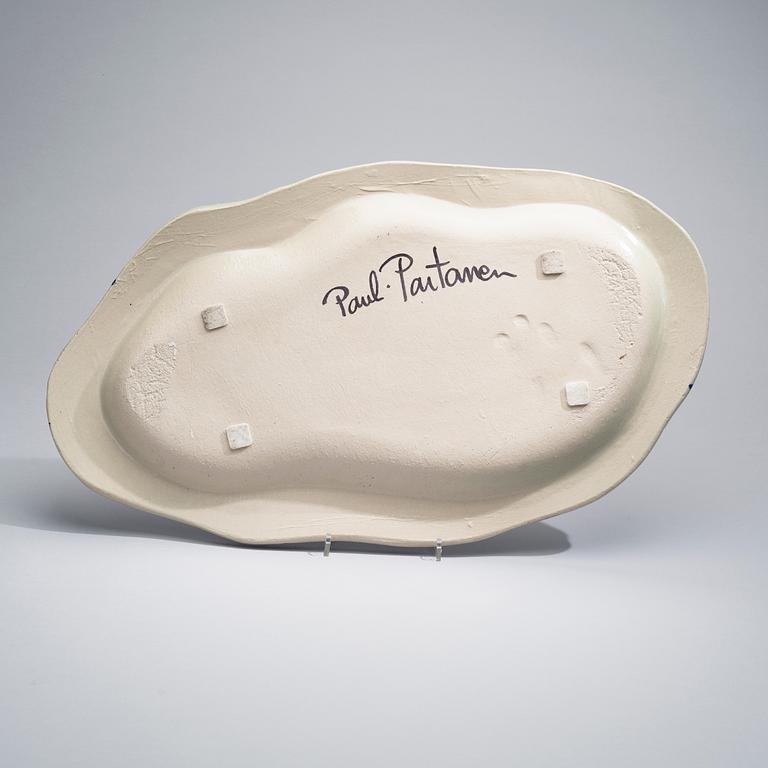 PAULI PARTANEN, A CERAMIC DISH. Aquarium. Signed Partanen -09.